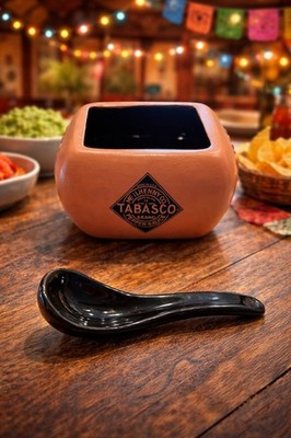     TABASCO Salsa Server Bowl & Spoon McIlhenny Co Ceramic Dip Bowl Set