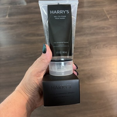 Harrys Mens Face Wash Facial Cleansing Brush Gel To Foam Non Stripping Cleanser