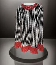 Bazaar de Christian Lacroix Multicolour Stripe Flare Sleeves Mini Knit Dress M/L