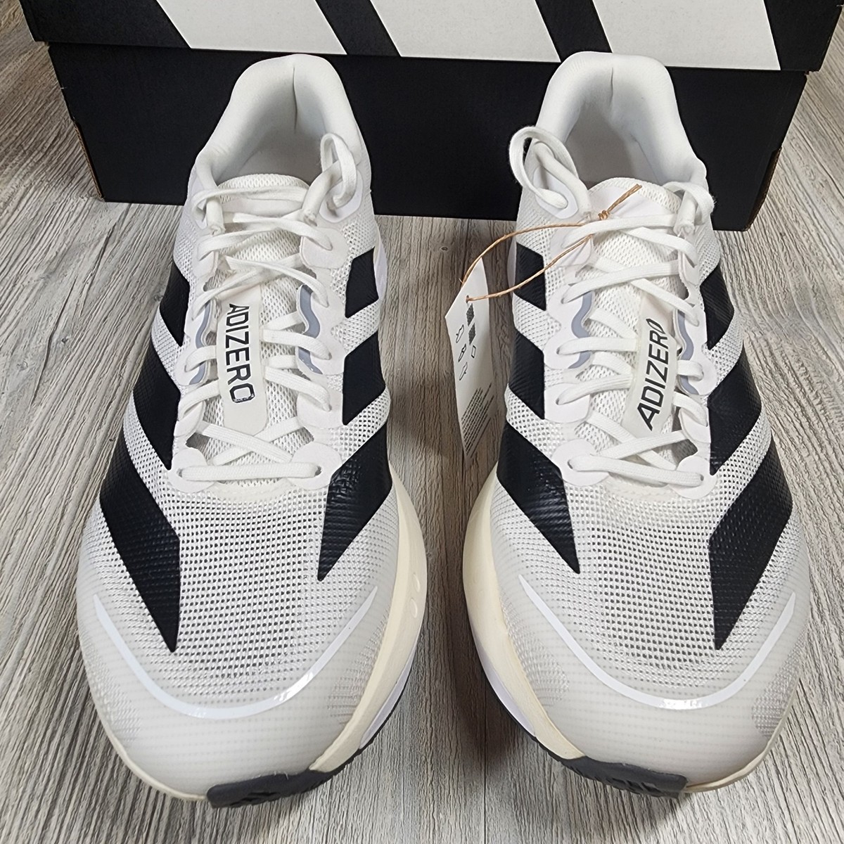 Adidas Adizero Boston 13 Running Shoes White/Black Men Sizes 8-13