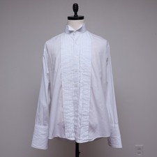Joseph  Feiss International White Pleated Tuxedo Shirt Men's 16.5 32/33