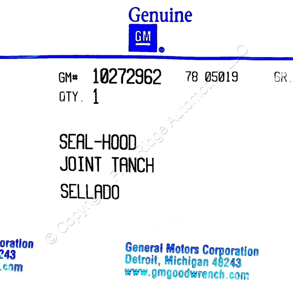 Sello del panel central trasero del capó GM 10272962 para Chevrolet Corvette 1993-1996 Foto 3 de 3