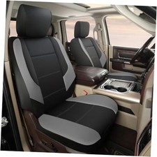 Front Car Seat Covers Custom Fit Dodge Ram 1500 2500 3500 Trucks Leather Gray