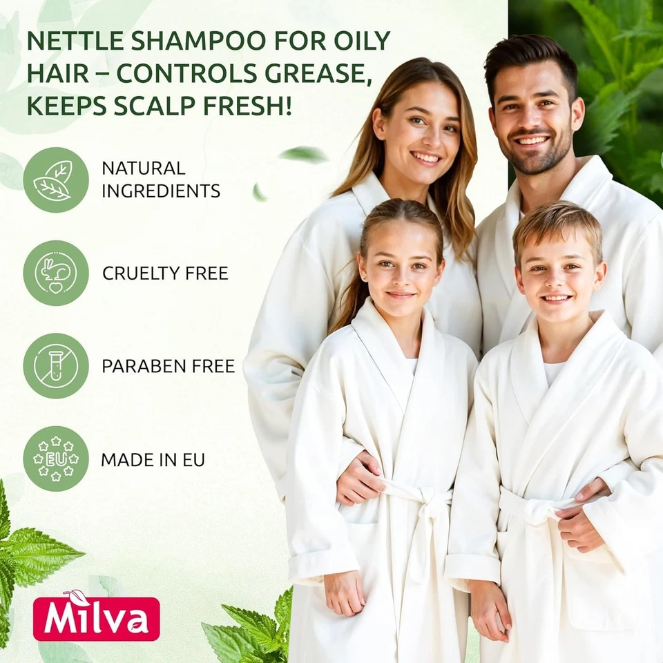 Milva Brennnesselshampoo für fettiges Haar - 500 ml Natural Balancing Shampoo für fettiges - Bild 3 von 4