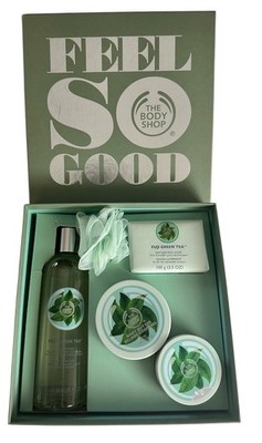 The Body Shop Fuji Green Tea Gift Set Gel Wash Bar Soap Body Scrub