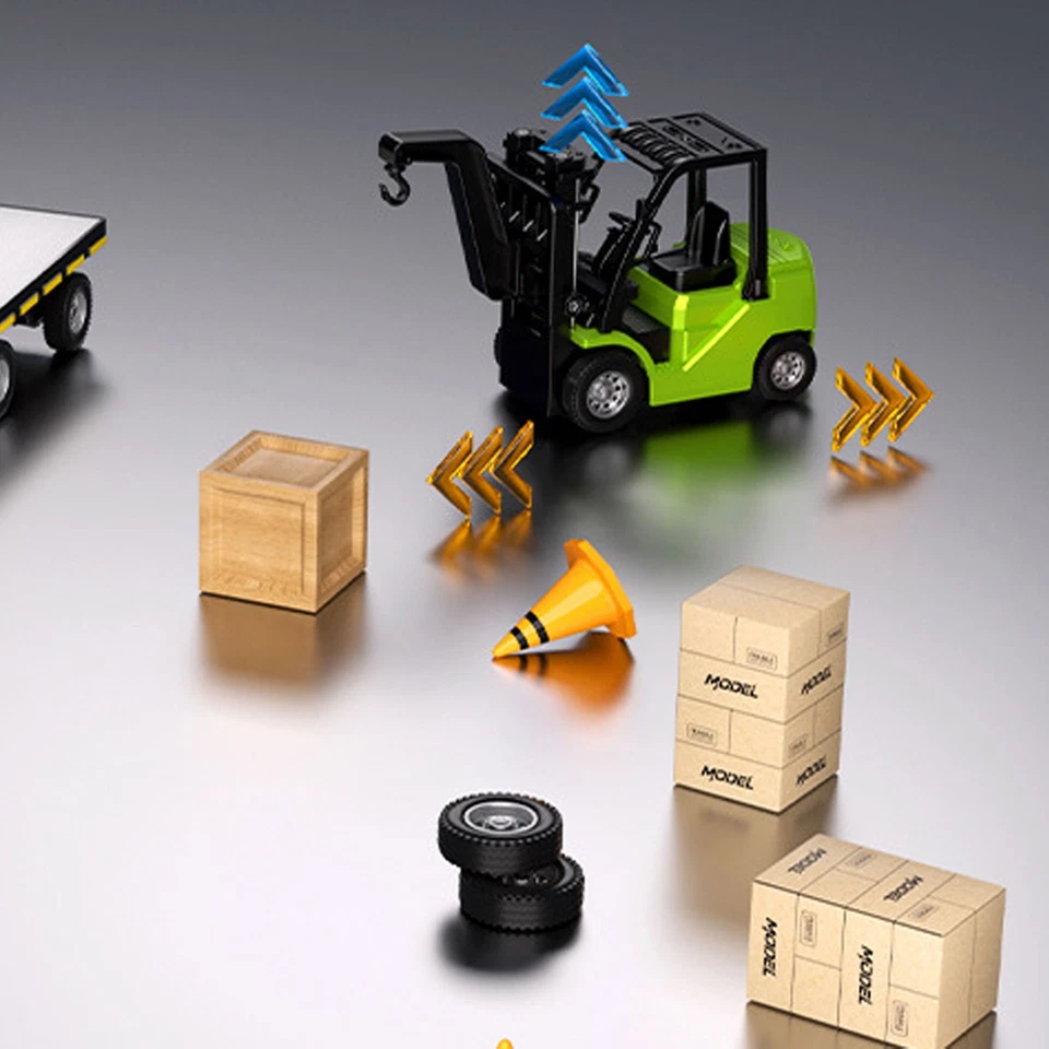 2 in1 RTR 1/64 2.4G Mini RC Car Alloy Forklift Trailer Support App Collection - Image 4 of 4