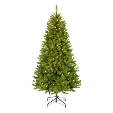 6 ft Pre-lit Artificial Christmas Tree, North Valley Spruce, 300 Clear Lights...