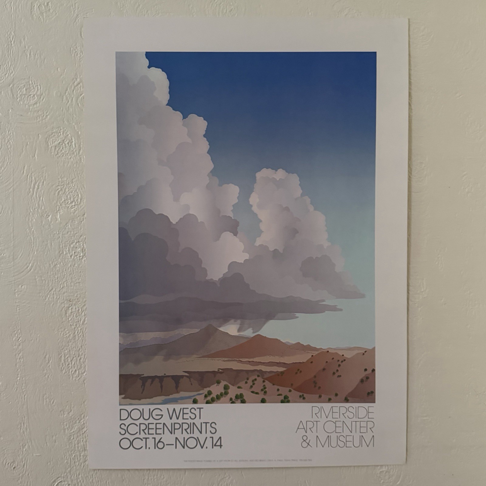 Doug West 7/80 Hand Signed Exhibition Poster Print Riverside Art Center 28x20”