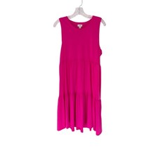 J.Crew Sleeveless Knit Tiered Mini Dress Pink Soft Girl Basic Casual Size XS