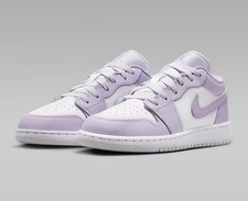 Air Jordan 1 Low Shoes Barely Grape Violet Mist GS Big Kid Sizes 4-7Y 553560-502