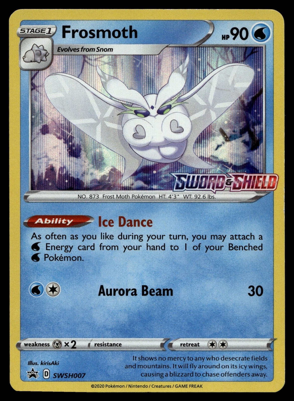Frosmoth SWSH007 Sword & Shield Prerelease Promo Holo Pokemon Card