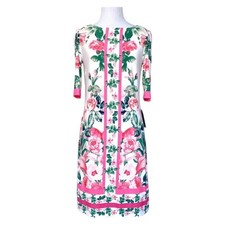 Eliza J Pink and White Floral Stretch Tunic Dress Size 4 Small NWT Retails $128