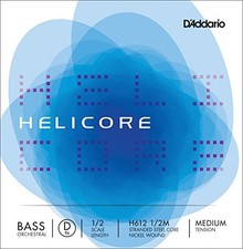 D'Addario Helicore Orchestral Bass Single D String, 1/2 Scale, Medium Tension