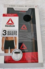Mens SMALL Reebok Performance 3pr Boxer Briefs Featherweight Brand New In Box
