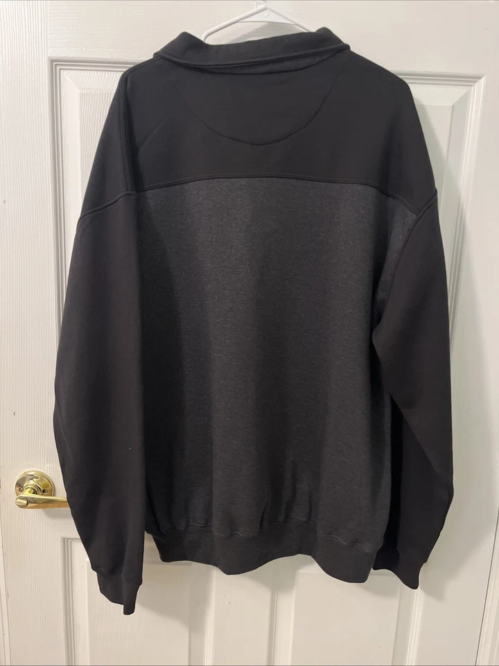Sudadera Pullover Norm Thompson Para Hombre 1/4 Cremallera Negra/Gris Oscuro XXL Foto 2 de 4