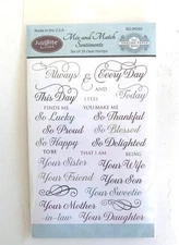 JustRite Clear Stamp Set 28 Pieces MIX & MATCH SENTIMENTS