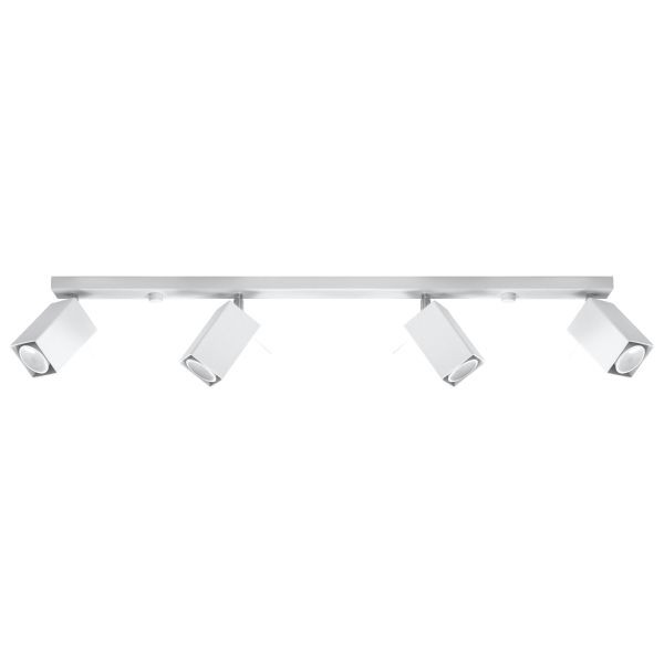 Plafonnier 4 spots GU10 Merida Line en acier blanc avec spots orientables