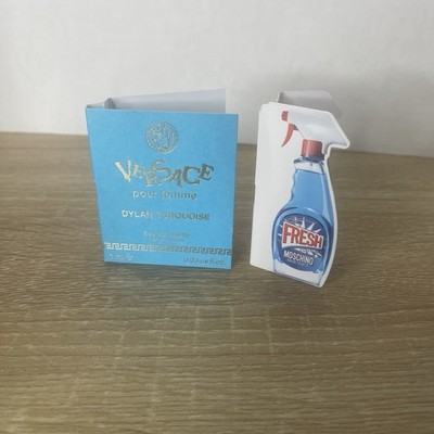 Lot of 2- Moschino Fresh Couture And Versace Dylan Turquoise Samples 0.03oz/ 1mL