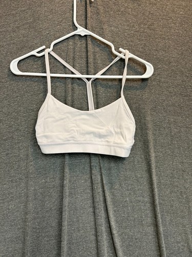Reggiseno Lululemon Flow Y Nulu donna 4 bianco racerback sudore traspirante yoga tempo libero - Foto 1 di 4