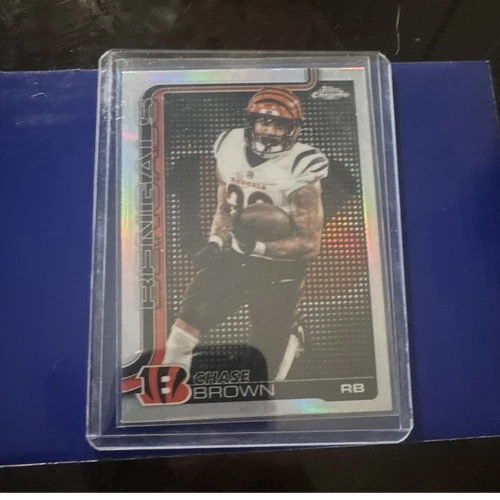 2025 Topps Chrome Football Topps Logo Refractor Chase Brown #62