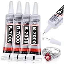 B-7000 Glue Clear for Rhinestone Crafts, Jewelry and Bead 4x15 ML/ 0.5 oz