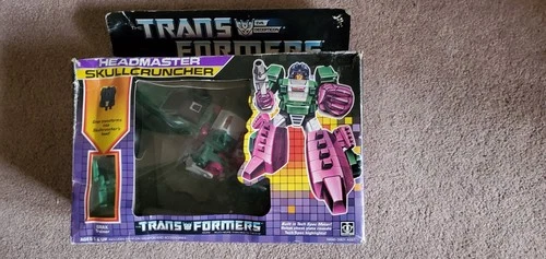 VINTAGE: 1986 Transformers HeadMaster: SKULLCRUNCHER W/ GRAX "TRAINER" =Complete