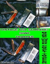 Schrade 98WC Knife USA Made Woodcraft Trapper W/Original Packaging & Paperwork