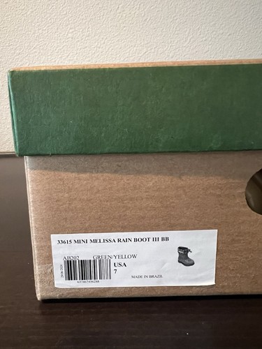 Mini Melissa Rain Boots III BB Size 7 Green Yellow - Picture 3 of 7