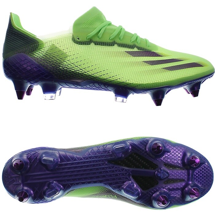 Adidas X SG green puple men's softground football boots