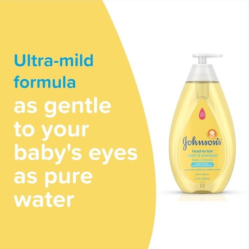 Johnson's Baby Gentle Tear-Free Wash & Shampoo for Newborn, 27.1 fl. oz (X2) - Picture 9 of 11