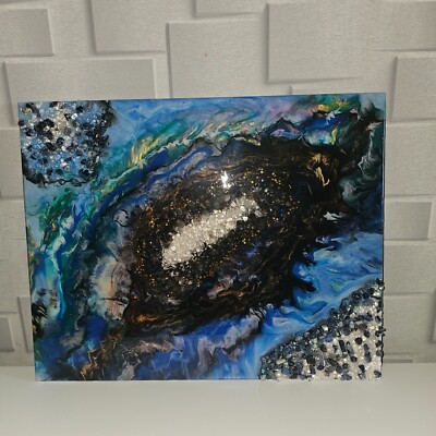 Epoxy Harz Bild ''Insel im Ozean'' 50x40cm HAND MADE 100%