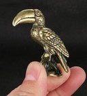 Brass Toucan Bird Animal Statue Small Sculpture Tabletop Figurine Decor Gifts