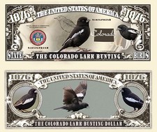 OUR COLORADO LARK BUNTING STATE BIRD DOLLAR BILL (25 Bills)