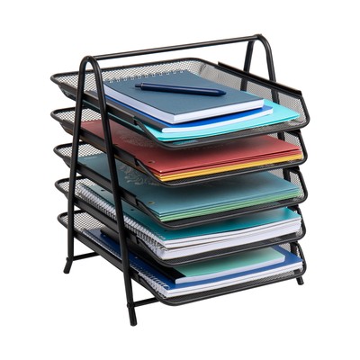 Mind Reader 5-Tier Paper Tray, Desktop Organizer, File Storage, Office, Metal...