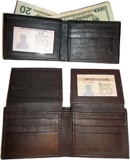 Lot of 2. Men's Wallet. Leather Billfold Wallet 12 Credit card Holder 2ID Bifold