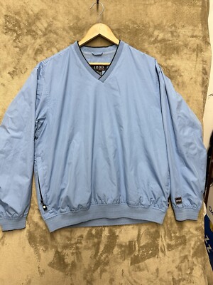 IZOD XFG Men s XL Golf V-Neck Polyester Pullover Blue Windbreaker Jacket