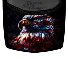 American Flag Abstract Bald Eagle Fierce Truck Car Hood Wrap Vinyl Graphic Decal