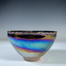 5''Yao bian tea bowl of Jian kiln with seven-color glow in Song Dynasty
