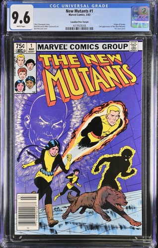 New Mutants 1 cgc 9.6 CANADIAN Price Variant Marvel 1983 WHITE pgs Uncanny X-Men