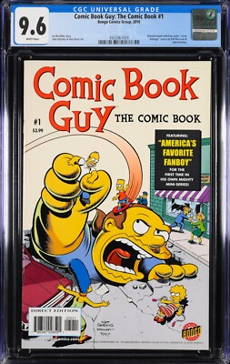 Comic Book Guy: The Comic Book #1 2010 CGC 9.6 White Pages Bongo Comics Simpsons