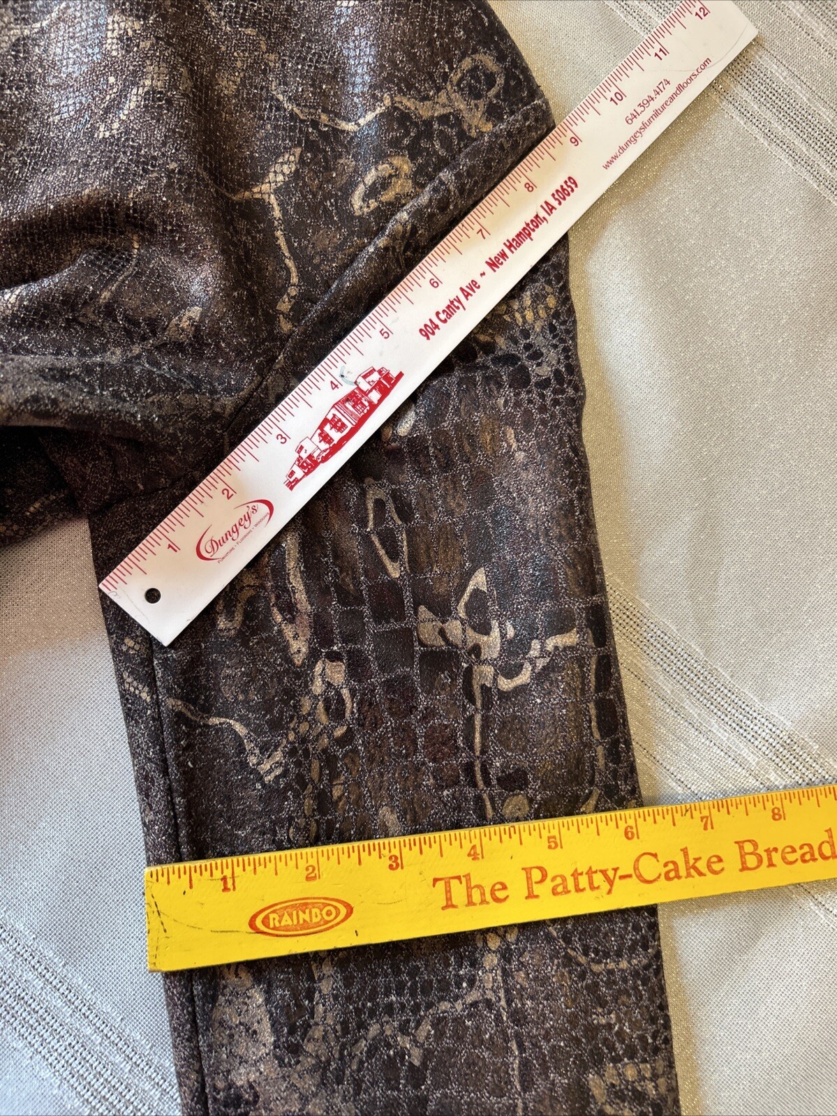 Vintage Rachel Adams Bronze Python Pattern Zipper… - image 15