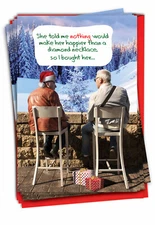 12 Funny Christmas Greeting Cards (1 Design, 12 Cards) - Diamond Necklace