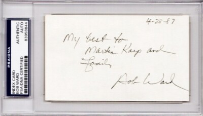 Bob Ward Signed Maryland Terps 3x5 Index Card - Deceased 2005 - PSA/DNA COA