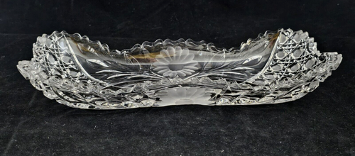 ANTIGUO PLATO CRISTAL CORTE CRISTAL SABOR DISEÑO FLORAL TRANSPARENTE PLATO SIERRA 12 - Imagen 10 de 11