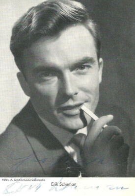 ERIK SCHUMAN Original Autogramm signierte WS Postkarte 60er Jahre