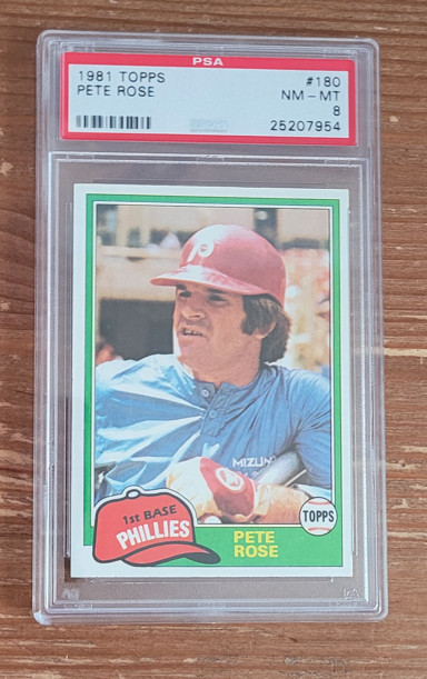 1981 Topps #180 Pete Rose PSA 8 Philadelphia Phillies (C)