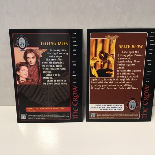 1996 The Crow City of Angels Trading Card Set + 6 Tattoos + 10 Embossed Card Set - Bild 4 von 12