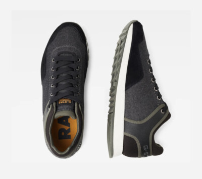 G-Star RAW Men's Black Calow Suede Denim Mix Sneakers
