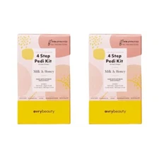 AVRYBEAUTY 4-Step Pedi 2 pack, Milk & Honey, Milk & Honey Infused, Pedicure Spa