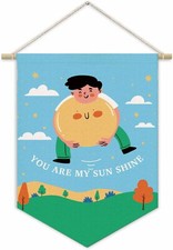 Canvas Banner Nursery Sign Wall Art Hanging Flag Kids Baby Room Decor 26x36cm